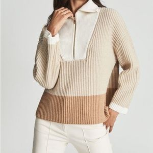 Jackie Half Zip Wool Blend Sweater